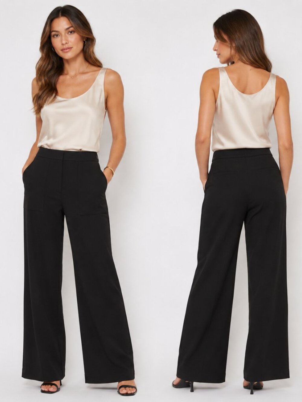 Carolina Herrera Black Wide Leg Trousers Size 10